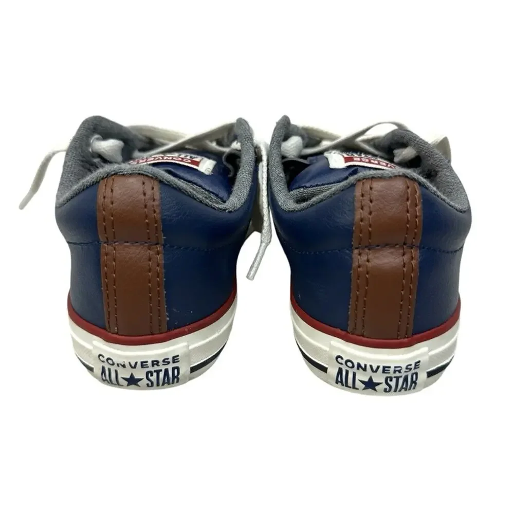CONVERSE   All Star Chuck Taylors, Navy Blue Leather Youth Sneaker Size 1